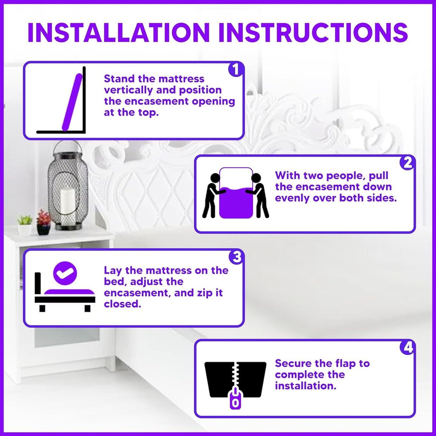 Mattress Encasement Protector -Full - 54"x80"x15"