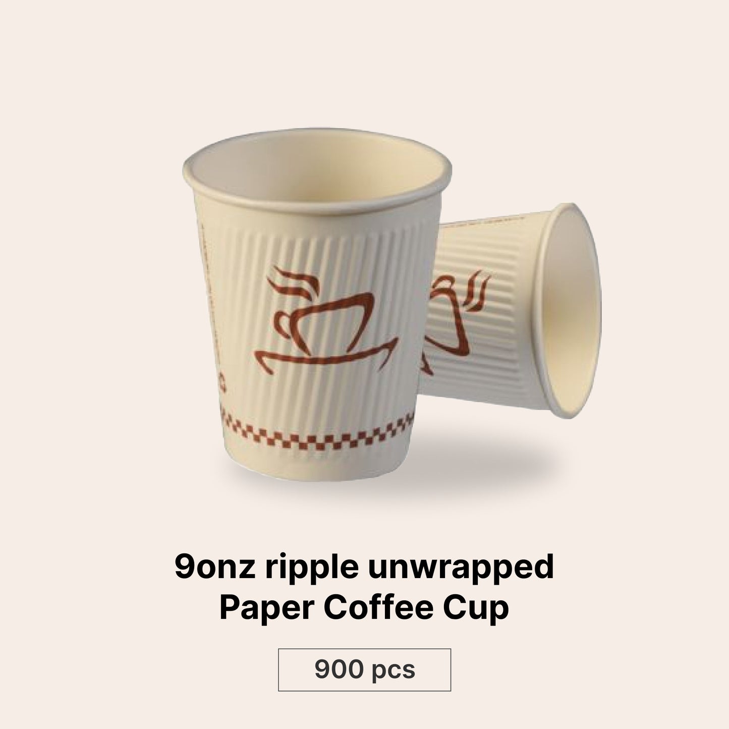 Coffee Cup RIPPLE tripple layer unwrapped 900 per case