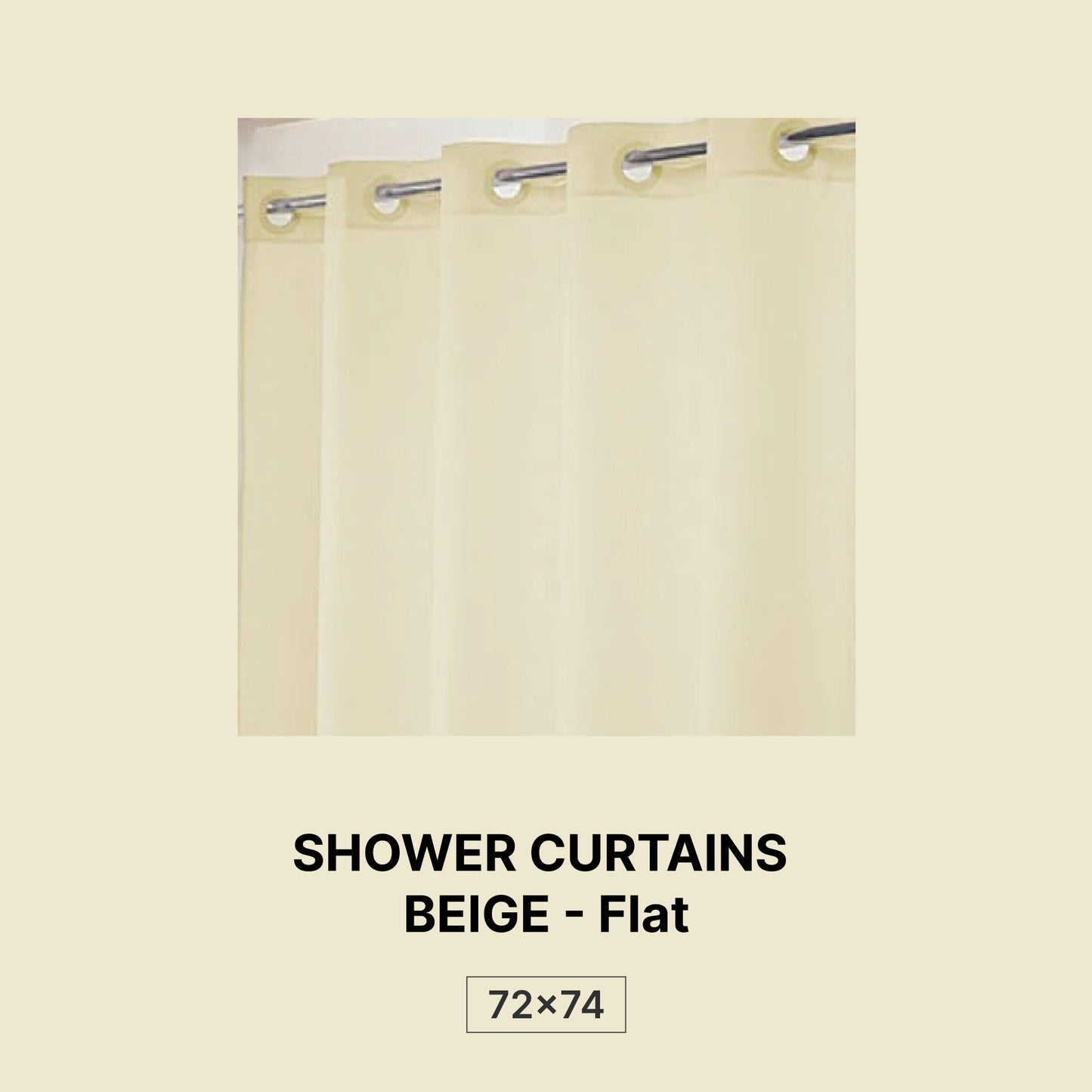 SHOWER CURTAINS BIEGE - Flat 72x74