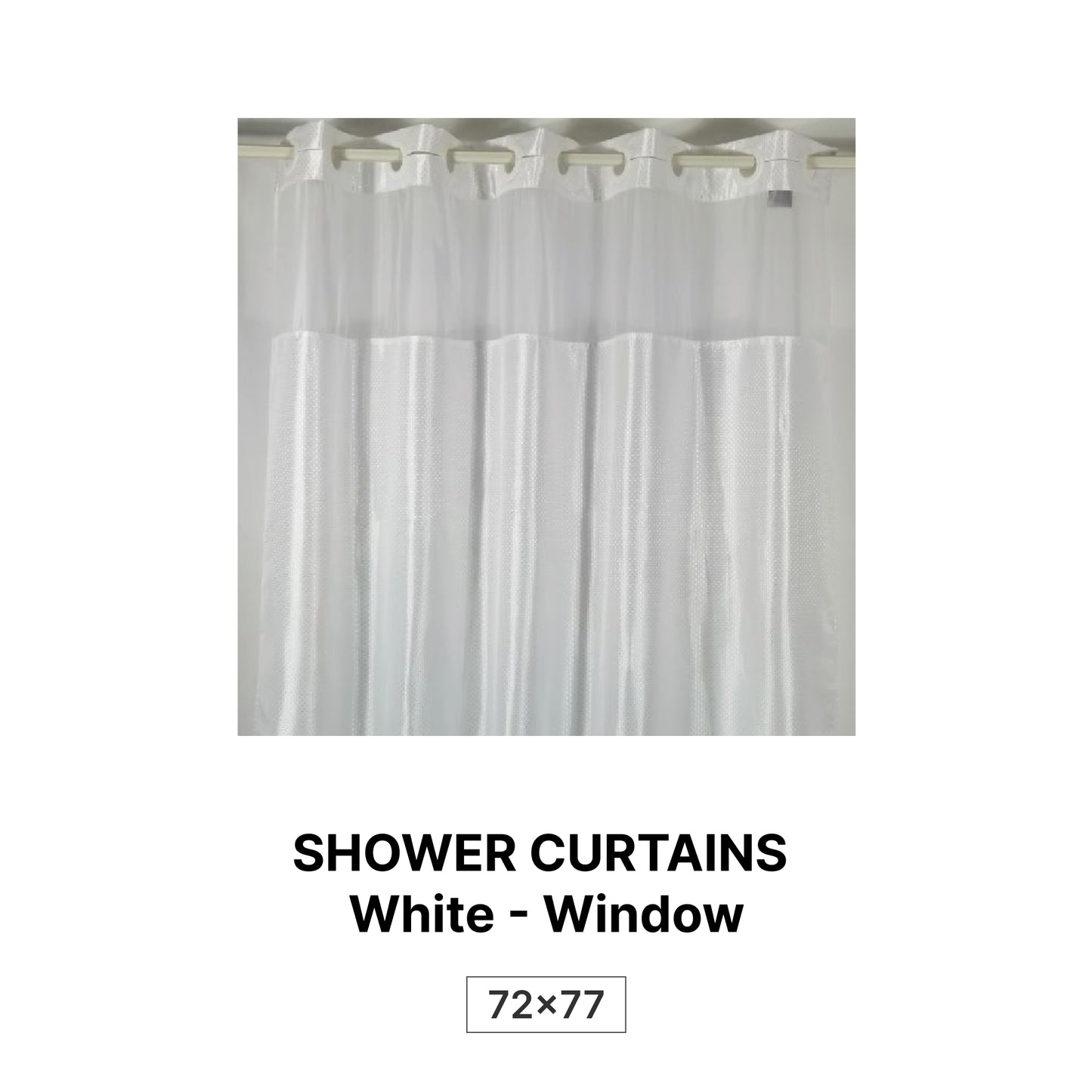 Shower Curtain-72x77 - Snap On - Beige- Rectangle Box Design- 120gsm - flat