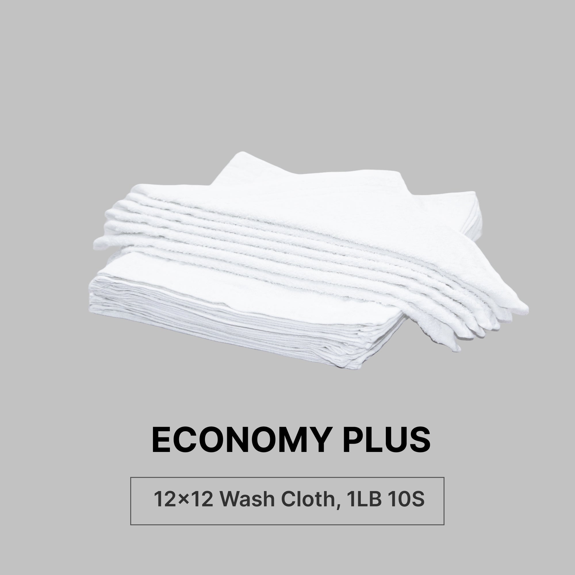 12x12 Wash Cloth 1LB [ECONOMY PLUS], 50dz/Bale-White