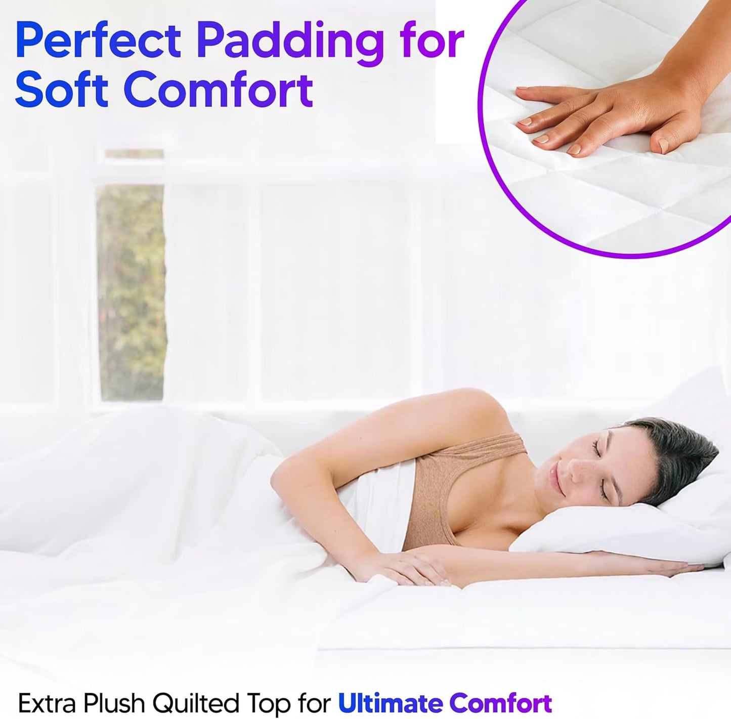 Mattress Pad - Queen - Size 60"x80"x15" (A/B) WITH ELASTIC BAND/8Pcs/Box