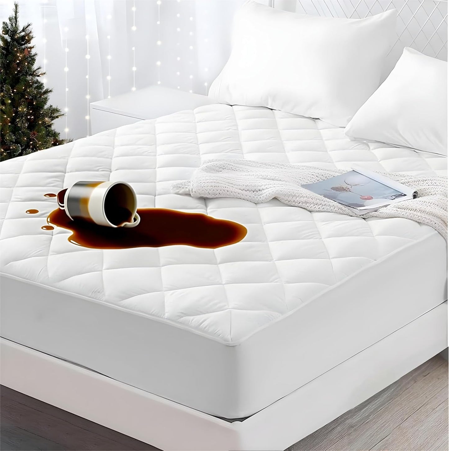 Mattress Pad - Queen - Size 60"x80"x15" (A/B) WITH ELASTIC BAND/8Pcs/Box