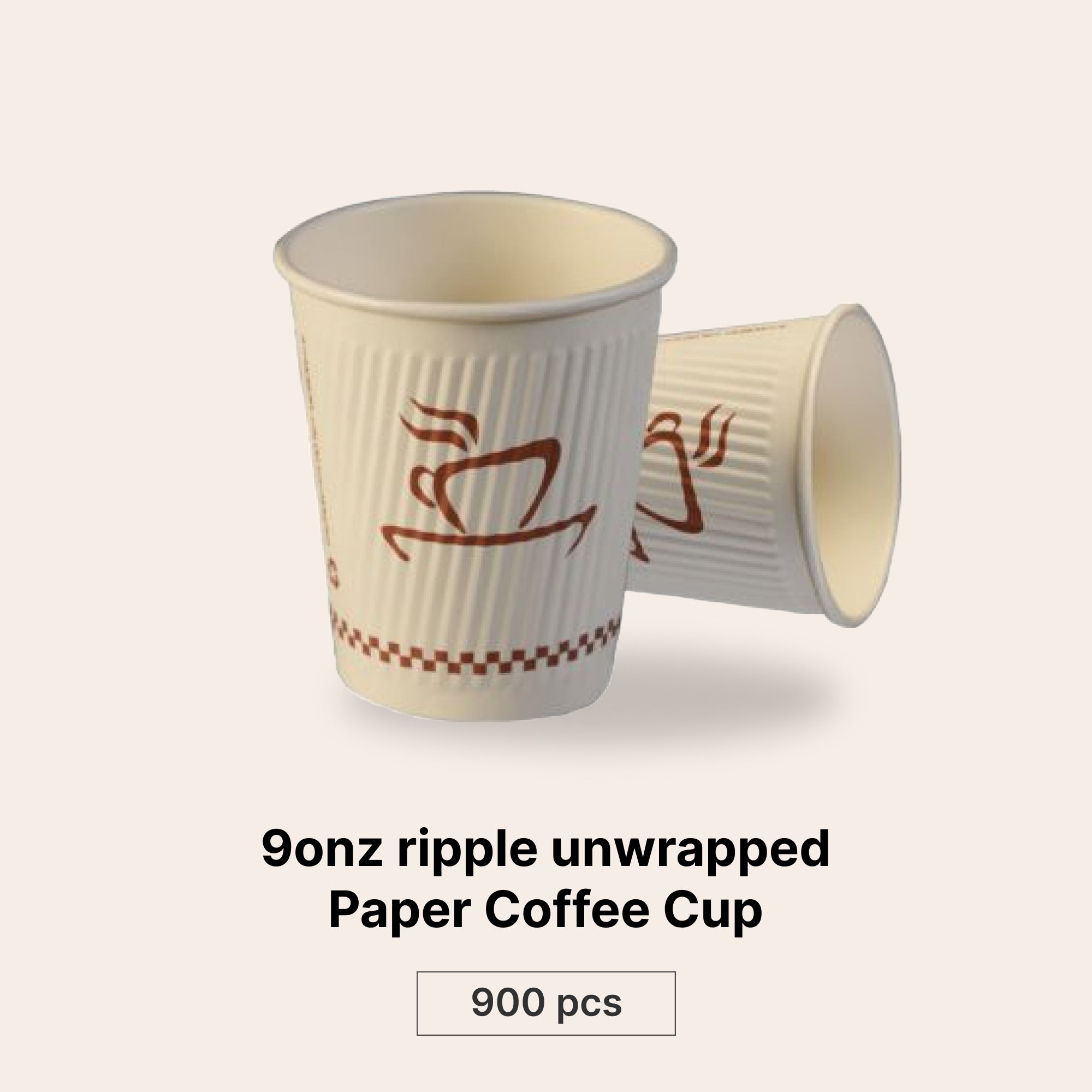 Coffee Cup RIPPLE tripple layer unwrapped  900 per case