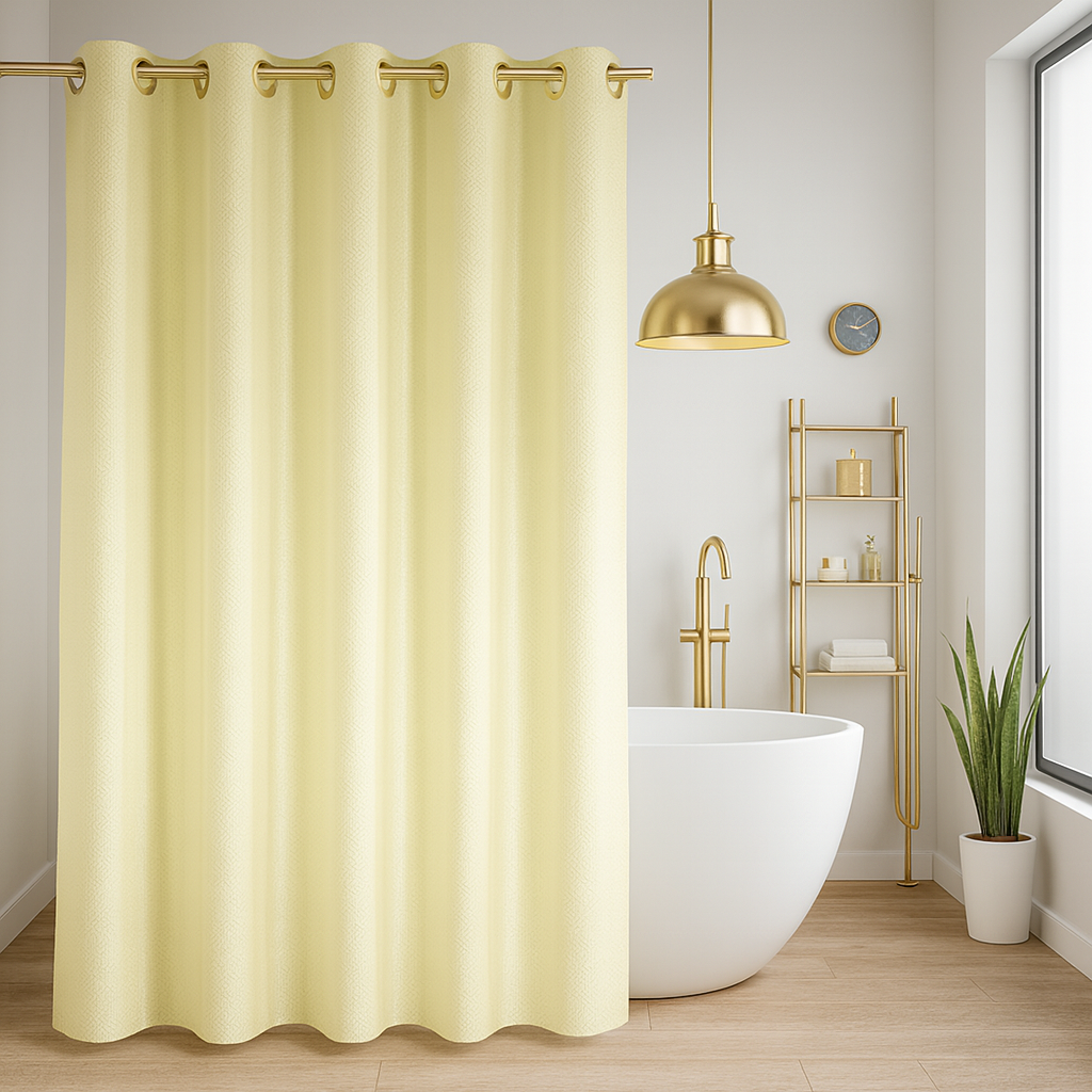 Shower Curtain -72x 77 - Snap -Hookless Biege Color- 12/pcs