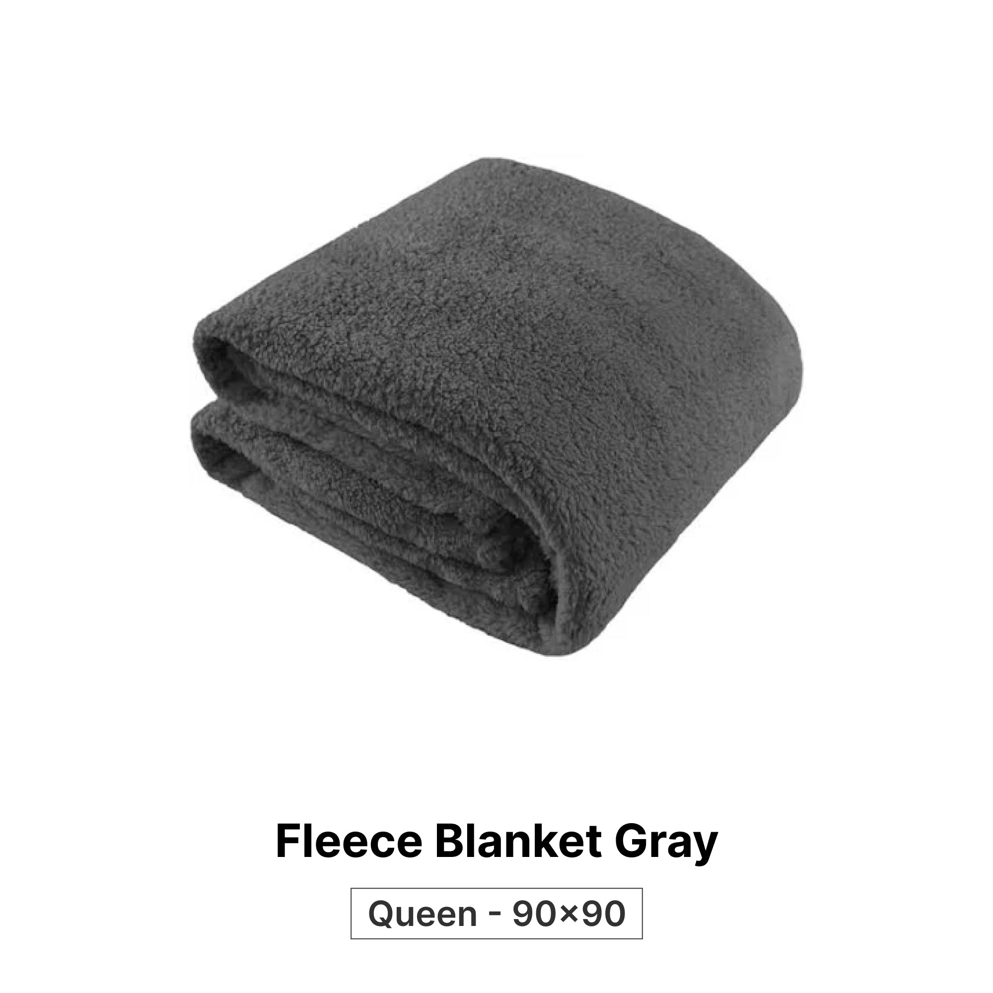 Fleece Blanket Gray Queen 90x90