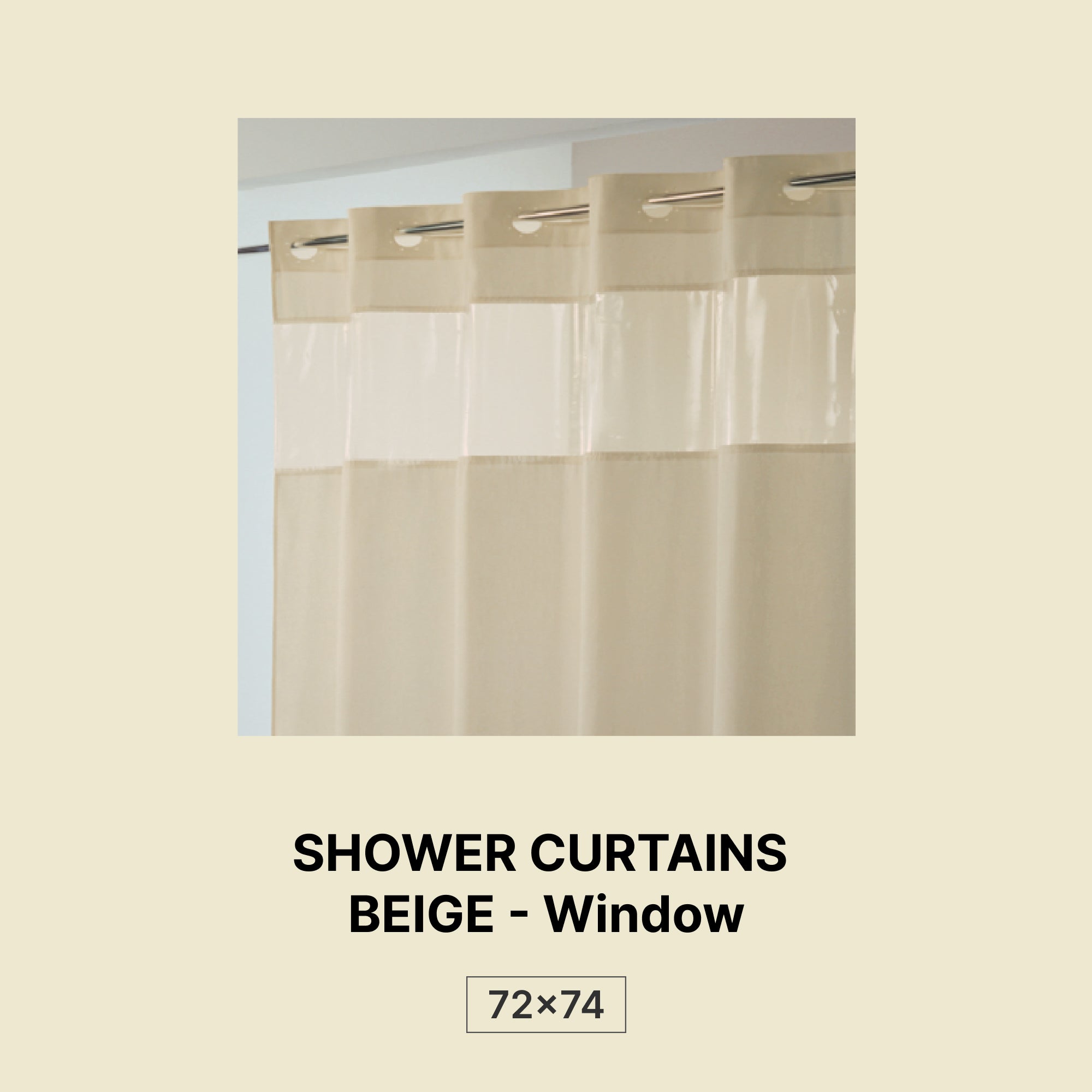 SHOWER CURTAINS BIEGE - window - 72x74