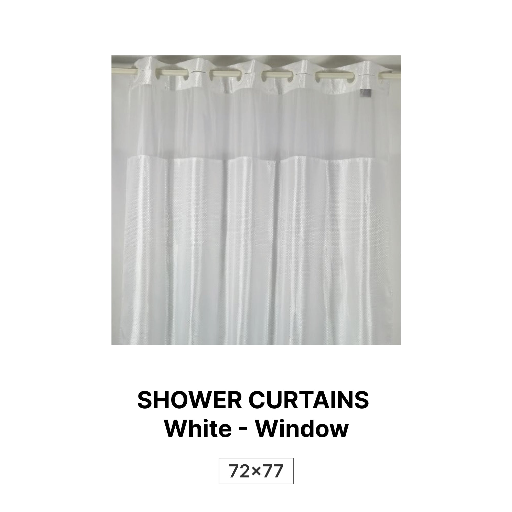 Shower Curtain-72x77 - Snap On - Beige- Rectangle Box Design- 120gsm - flat